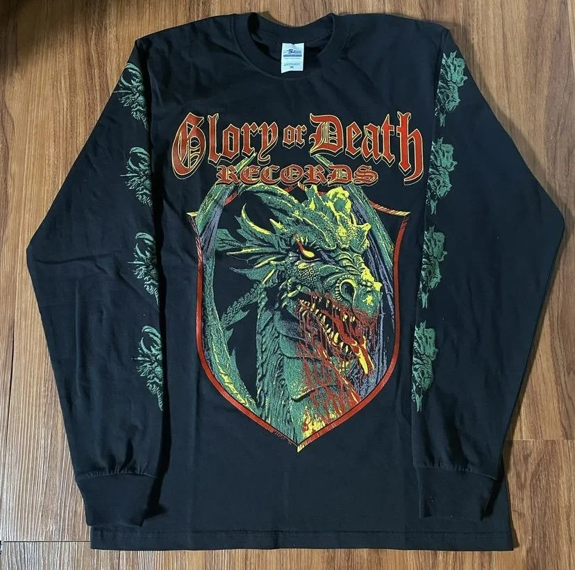 Dragon Longsleeve Shirt - Glory or Death Records :: Art by The Pit